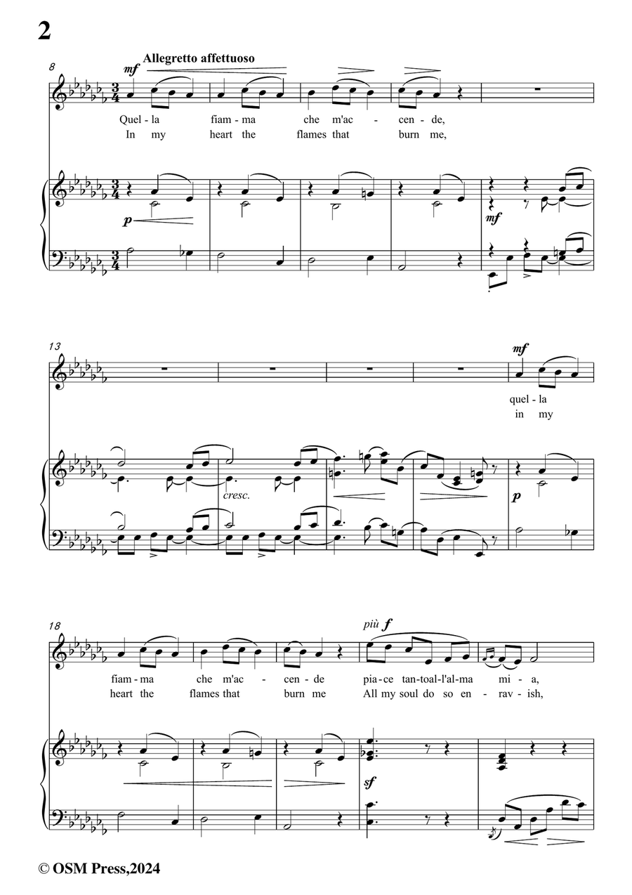 B. Marcello-Il mio bel foco,in a flat minor Piano, Vocal scores gallery preview page 4