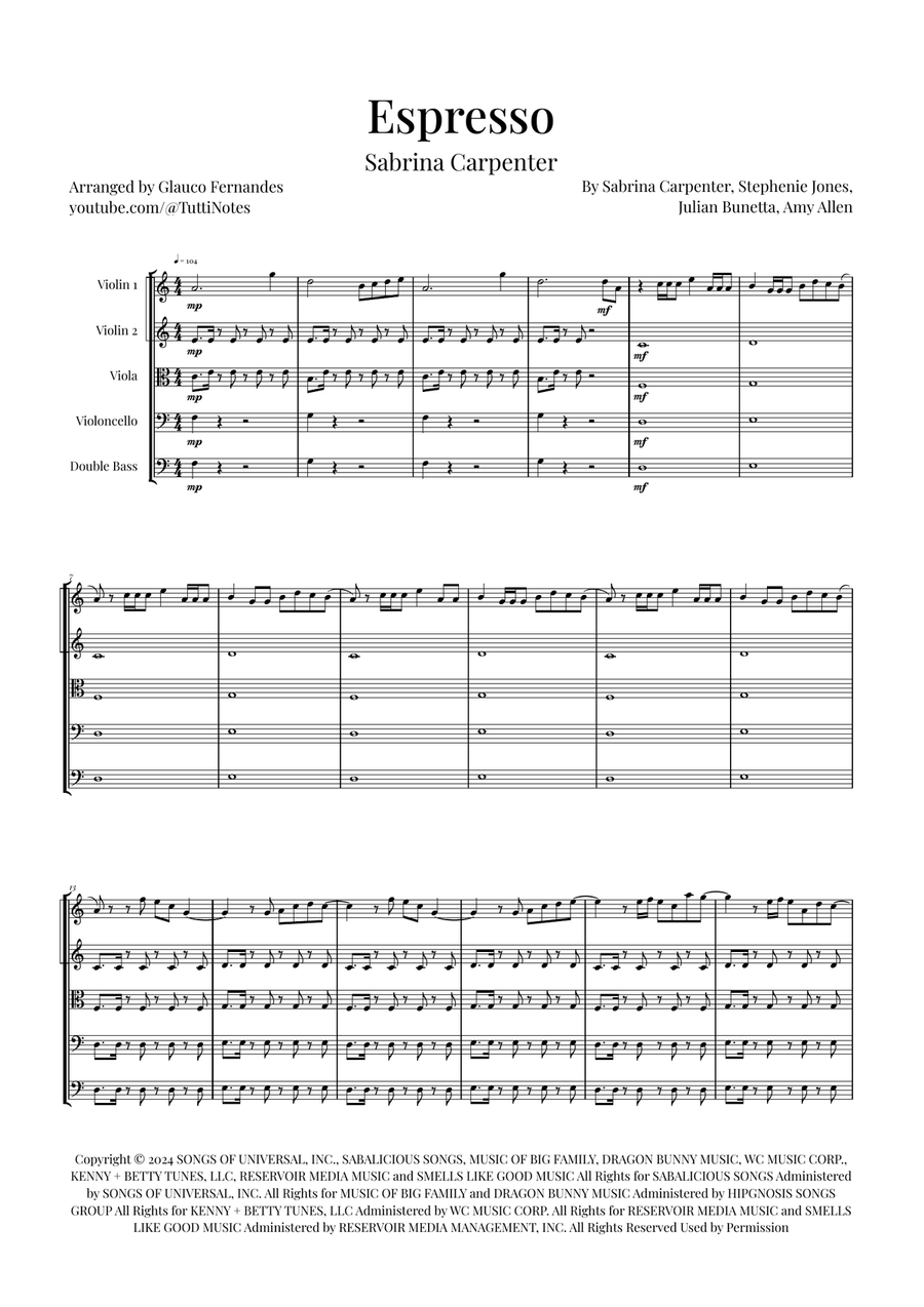 Espresso String Orchestra scores gallery preview page 1