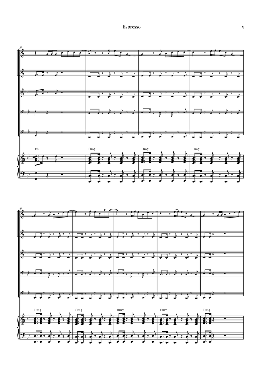 Espresso Brass Quintet scores gallery preview page 5