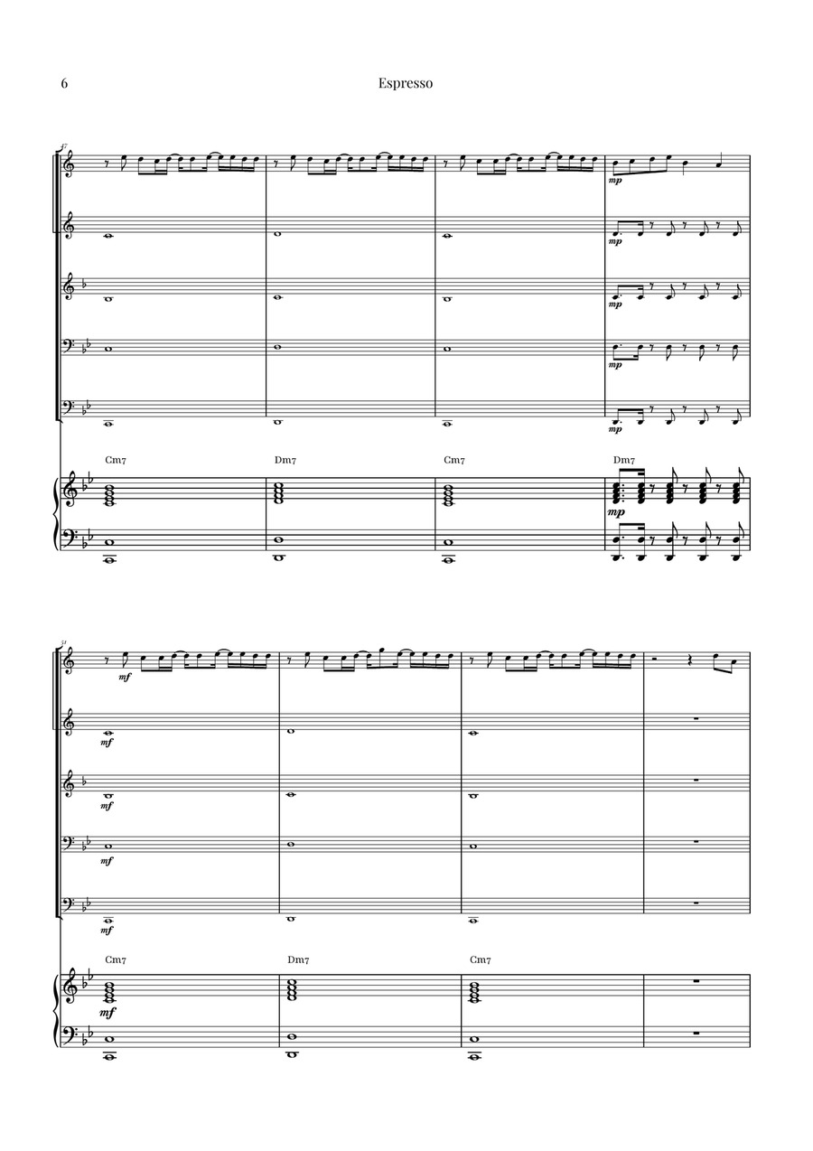 Espresso Brass Quintet scores gallery preview page 6