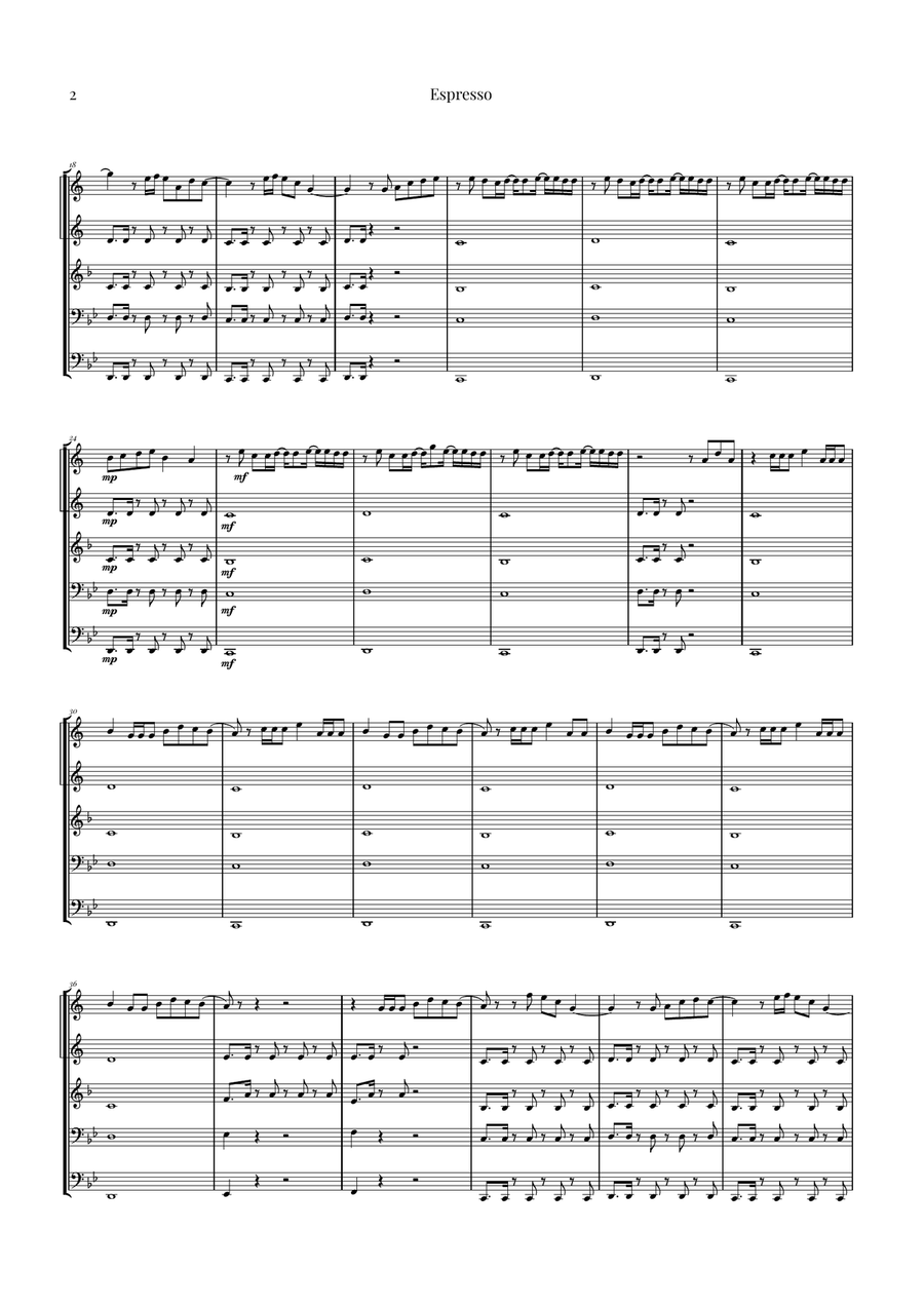 Espresso Brass Quintet scores gallery preview page 2