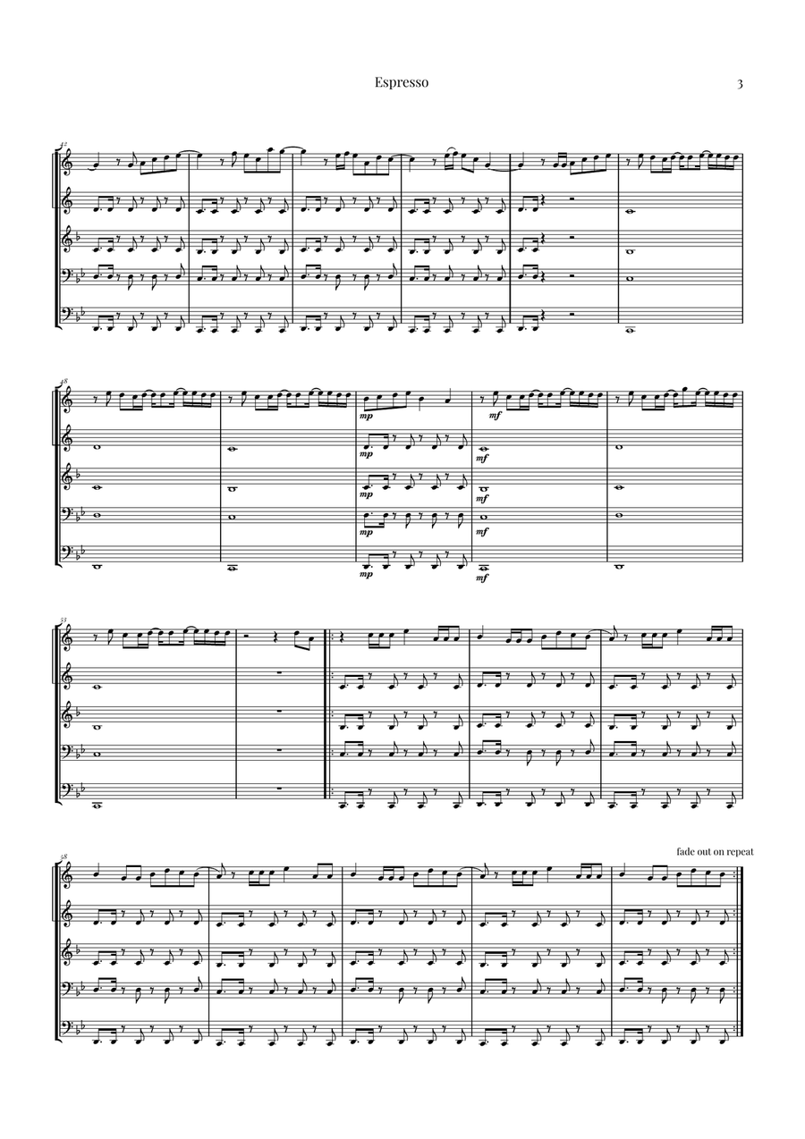 Espresso Brass Quintet scores gallery preview page 3
