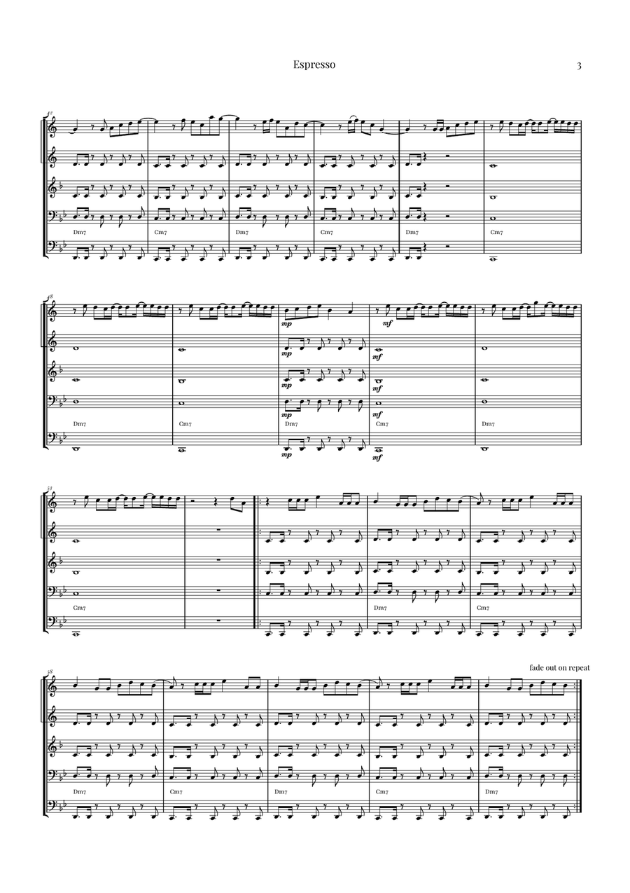 Espresso Brass Quintet scores gallery preview page 3