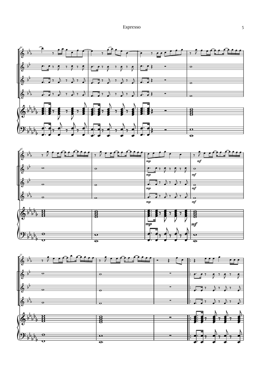 Espresso Saxophone Quartet scores gallery preview page 5