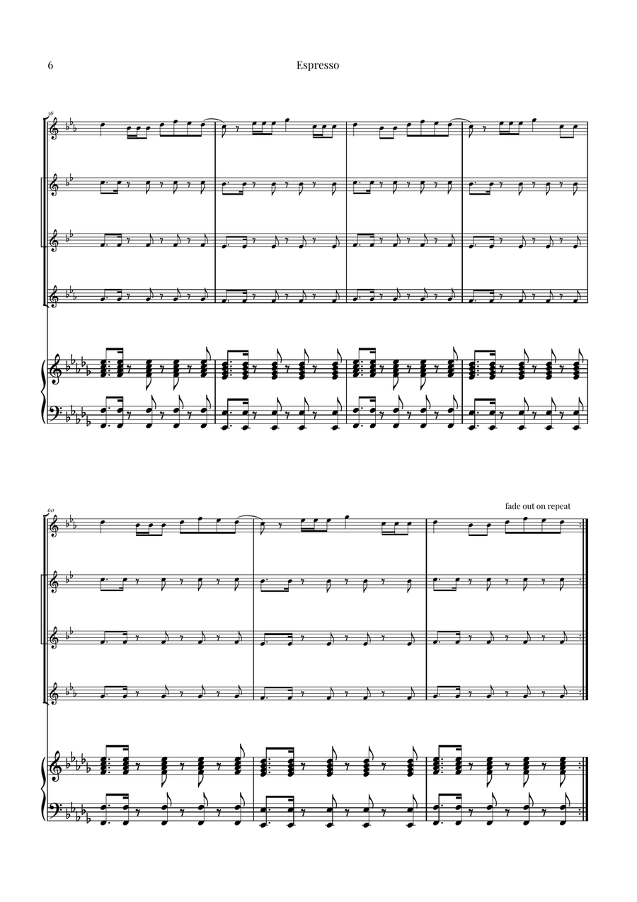 Espresso Saxophone Quartet scores gallery preview page 6