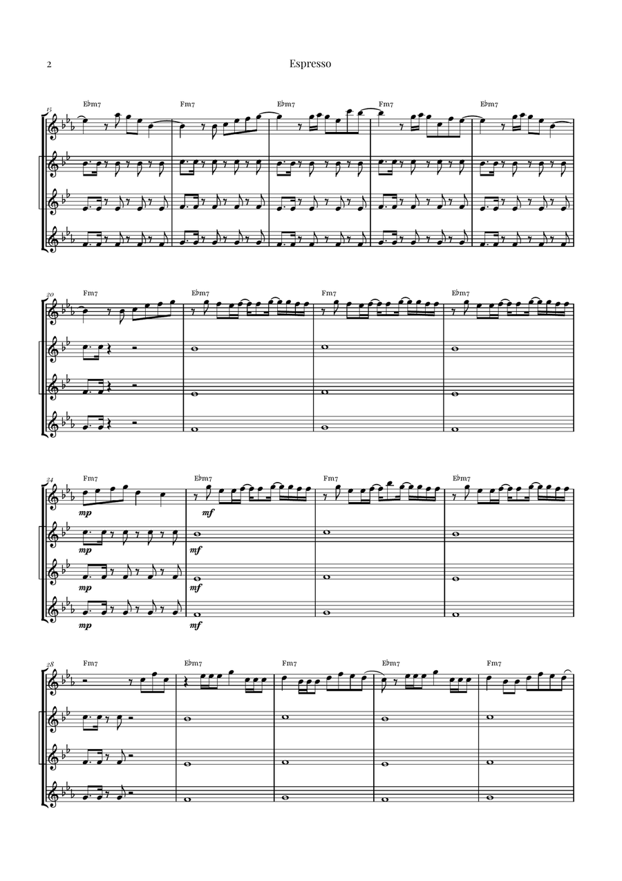 Espresso Saxophone Quartet scores gallery preview page 2