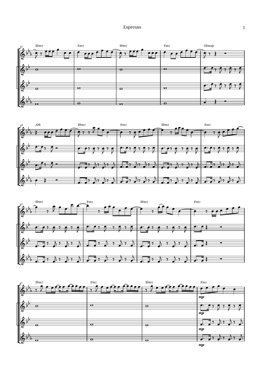 Espresso Saxophone Quartet scores gallery preview page 3