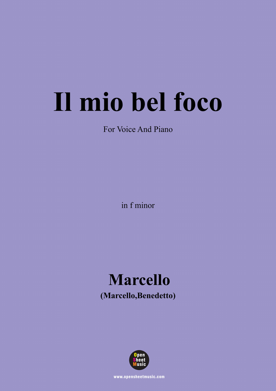 B. Marcello-Il mio bel foco,in f minor Piano, Vocal scores gallery preview page 1