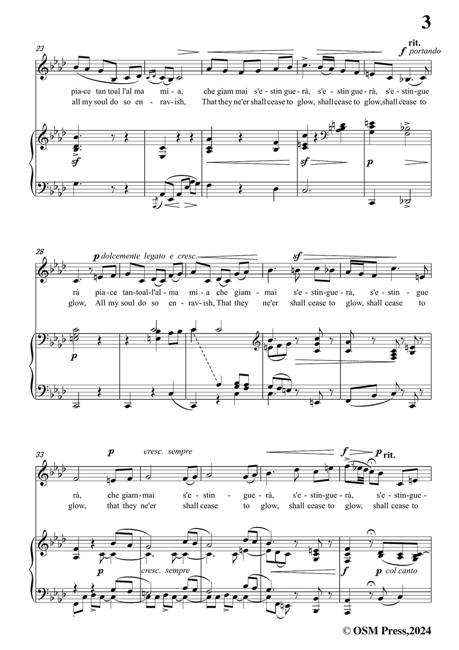 B. Marcello-Il mio bel foco,in f minor Piano, Vocal scores gallery preview page 5