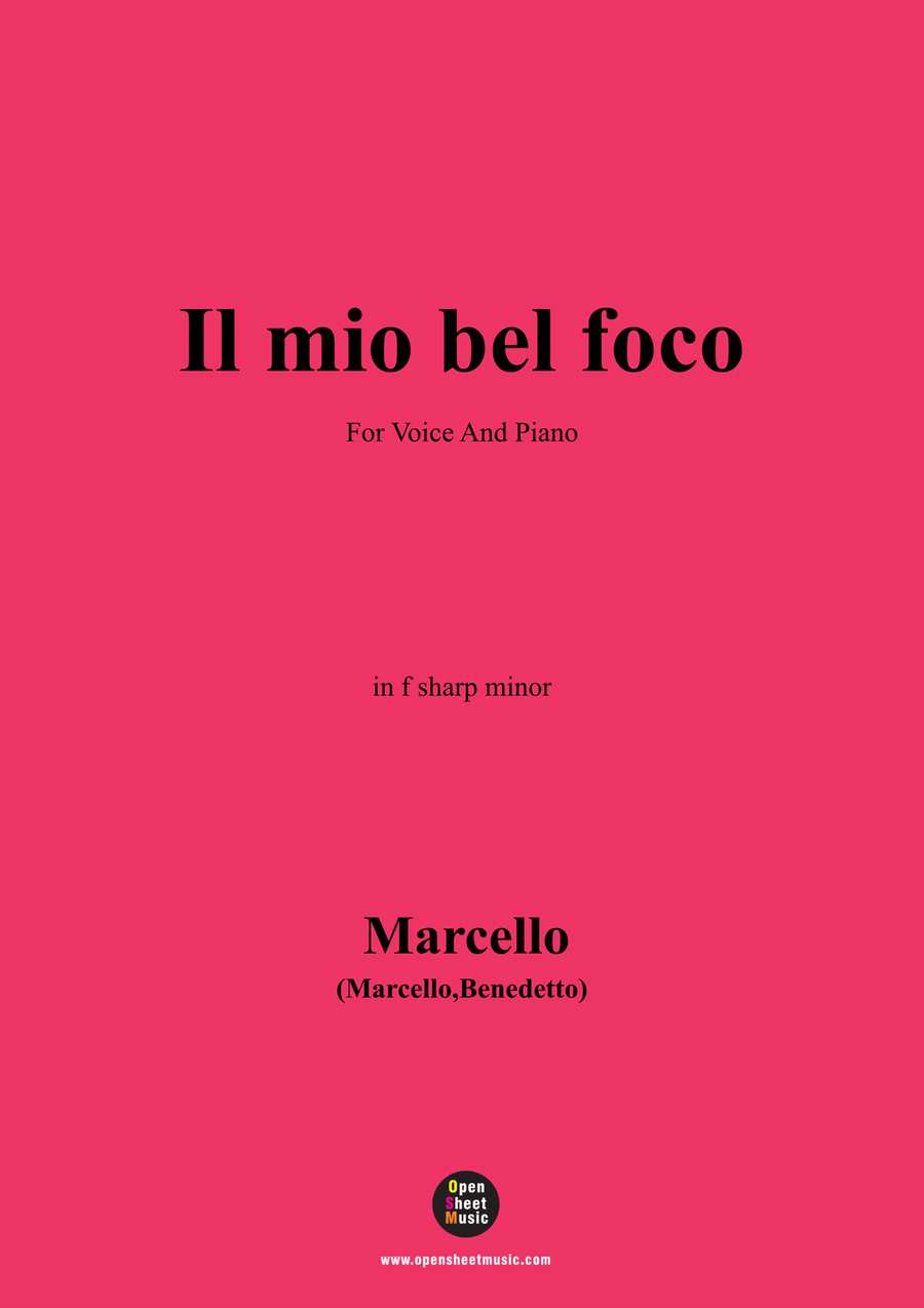 B. Marcello-Il mio bel foco,in f sharp minor Piano, Vocal scores gallery preview page 1
