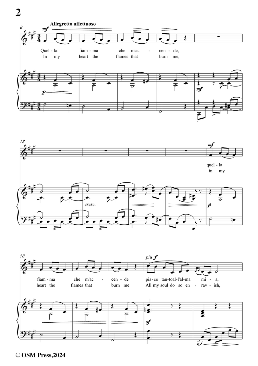 B. Marcello-Il mio bel foco,in f sharp minor Piano, Vocal scores gallery preview page 4