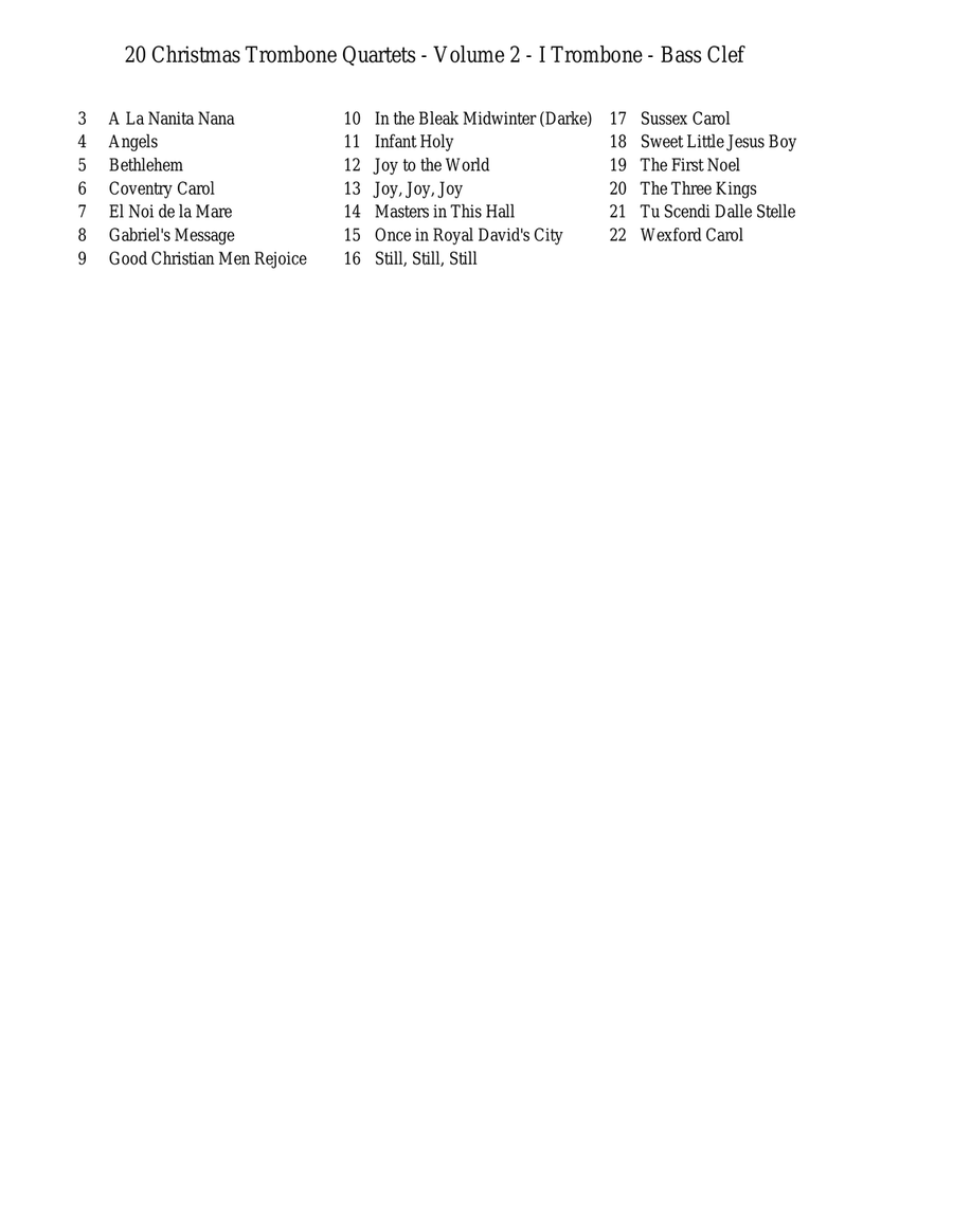20 Christmas Trombone Quartets - Volume 2 Brass Quartet scores gallery preview page 2