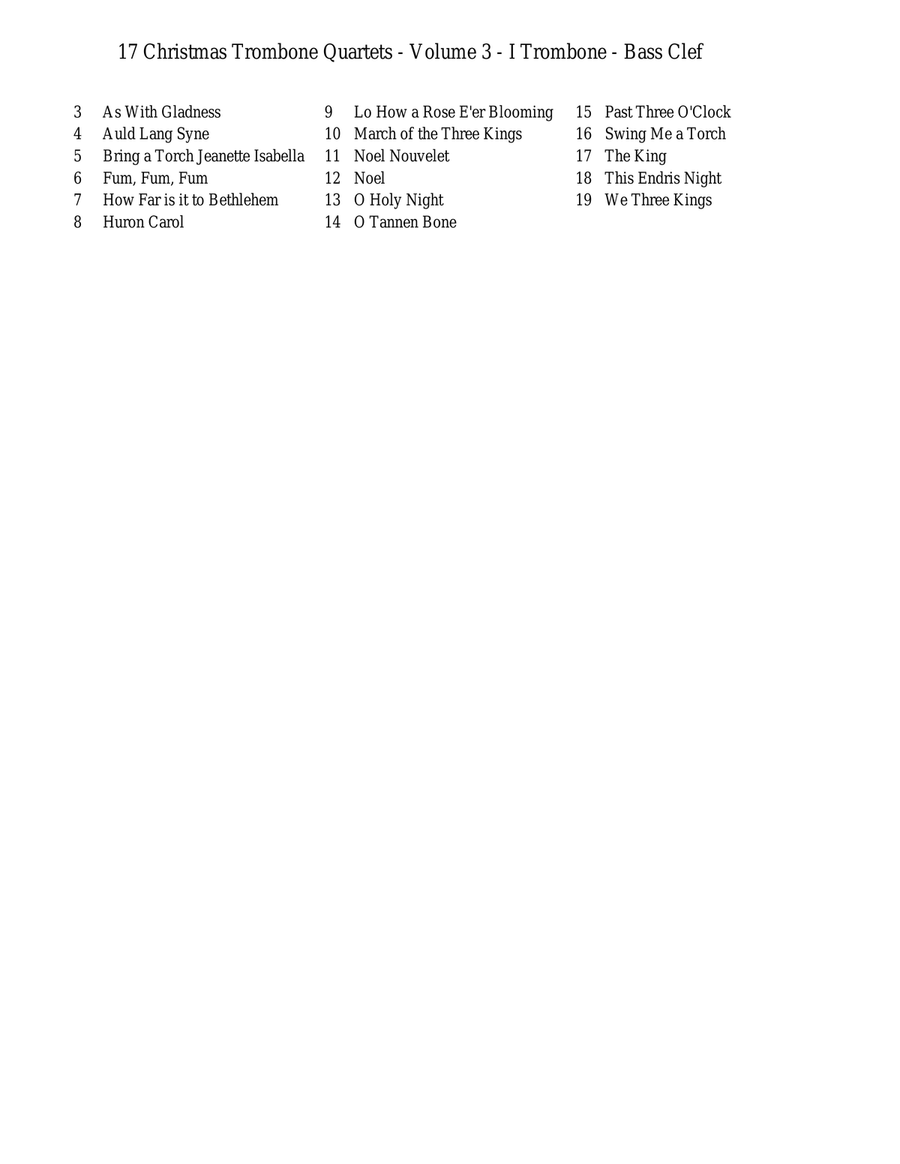17 Christmas Trombone Quartets - Volume 3 Brass Quartet scores gallery preview page 2
