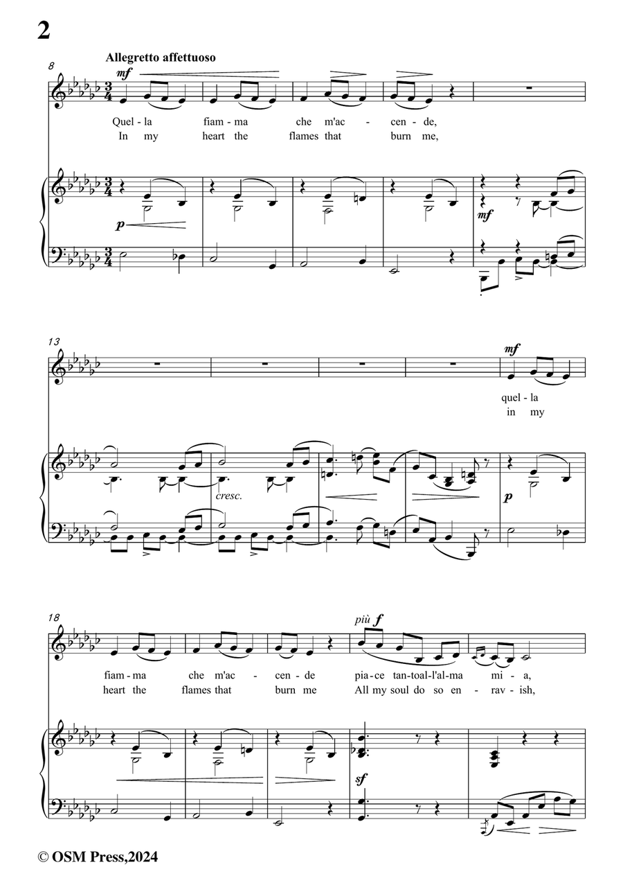 B. Marcello-Il mio bel foco,in e flat minor Piano, Vocal scores gallery preview page 4