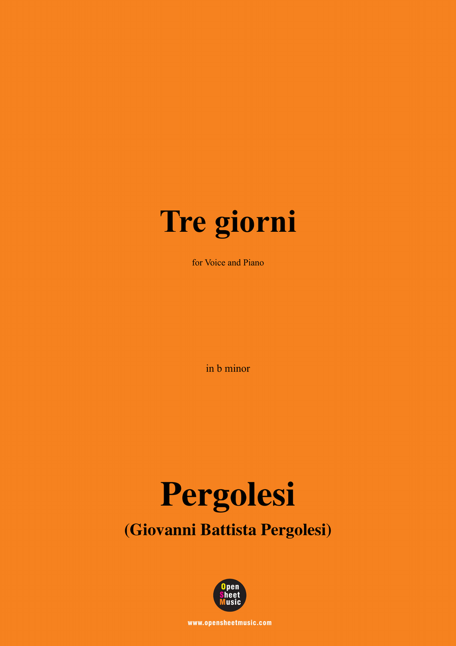 Pergolesi-Nina,in b minor Piano, Vocal scores gallery preview page 1