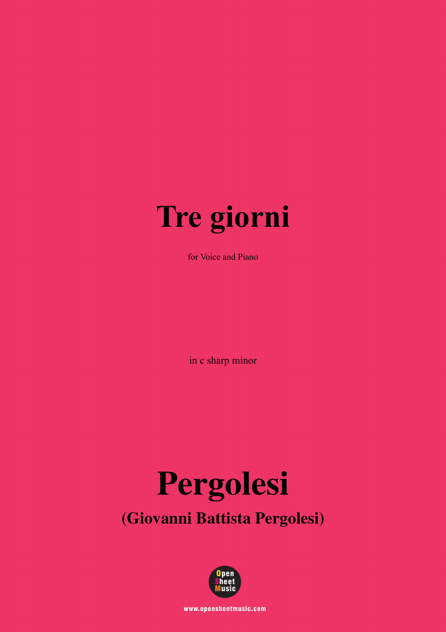 Pergolesi-Nina,in c sharp minor Piano, Vocal scores gallery preview page 1