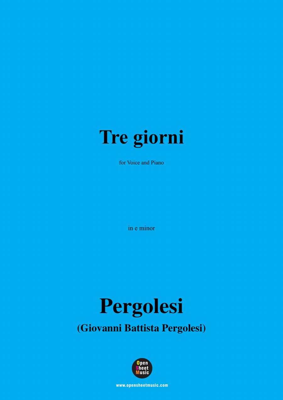 Pergolesi-Nina,in e minor Piano, Vocal scores gallery preview page 1