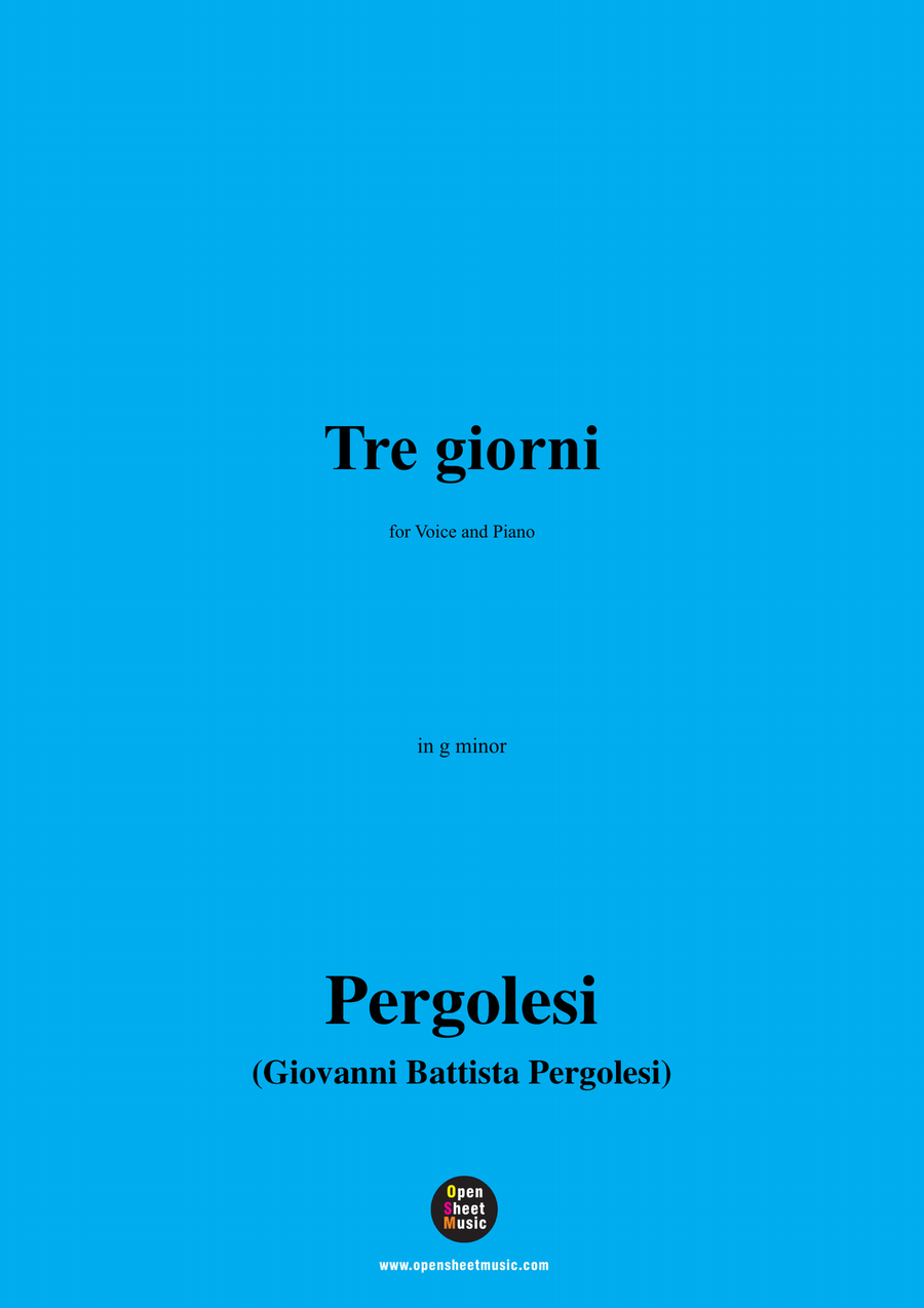 Pergolesi-Nina,in g minor Piano, Vocal scores gallery preview page 1