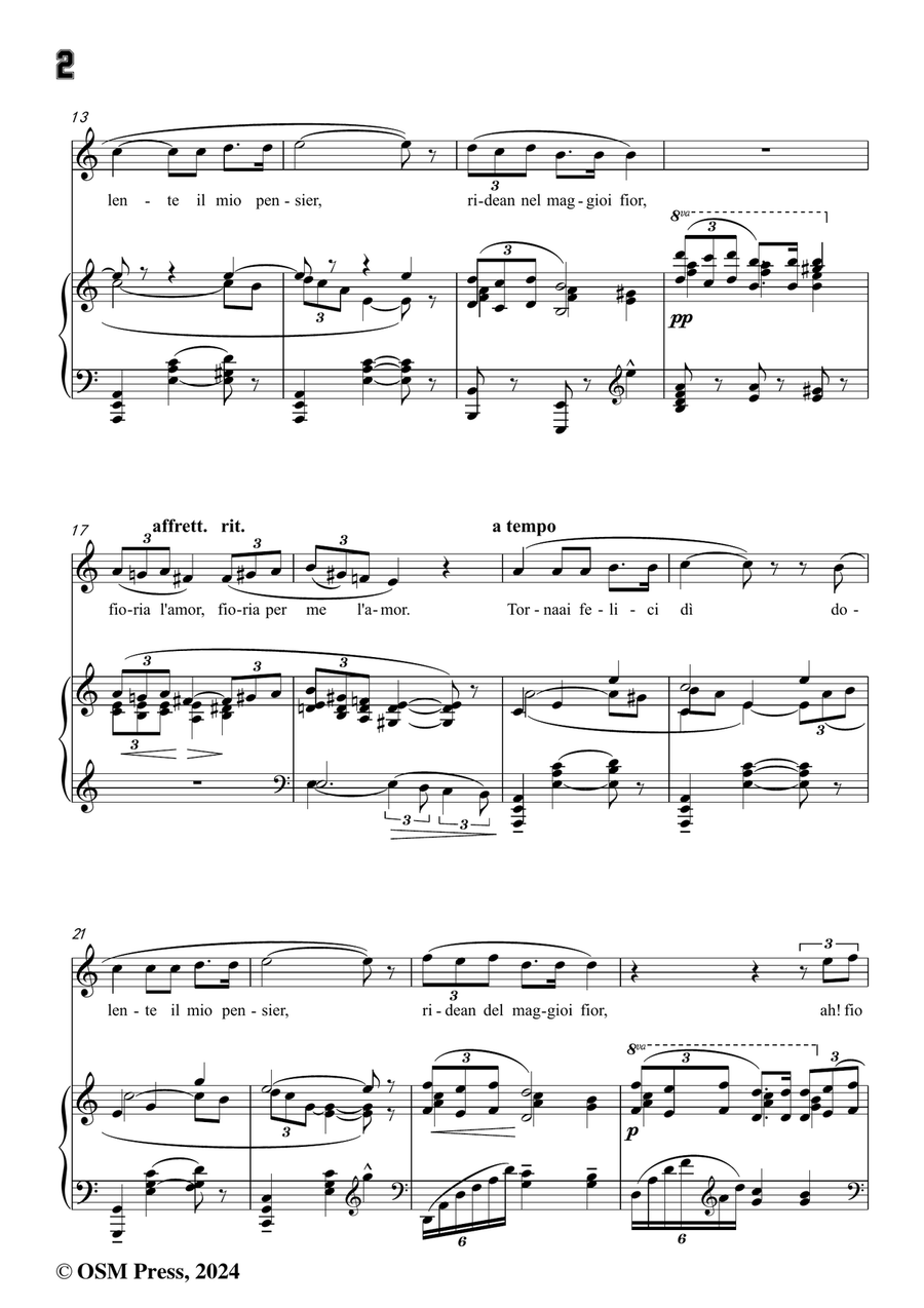 G. Puccini-Torna ai felici dì,in a minor Piano, Vocal scores gallery preview page 4