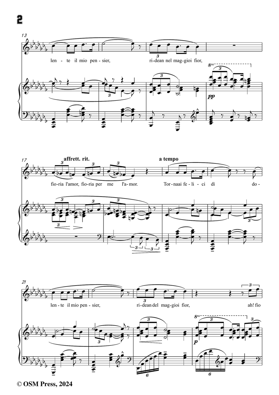 G. Puccini-Torna ai felici dì,in a flat minor Piano, Vocal scores gallery preview page 4