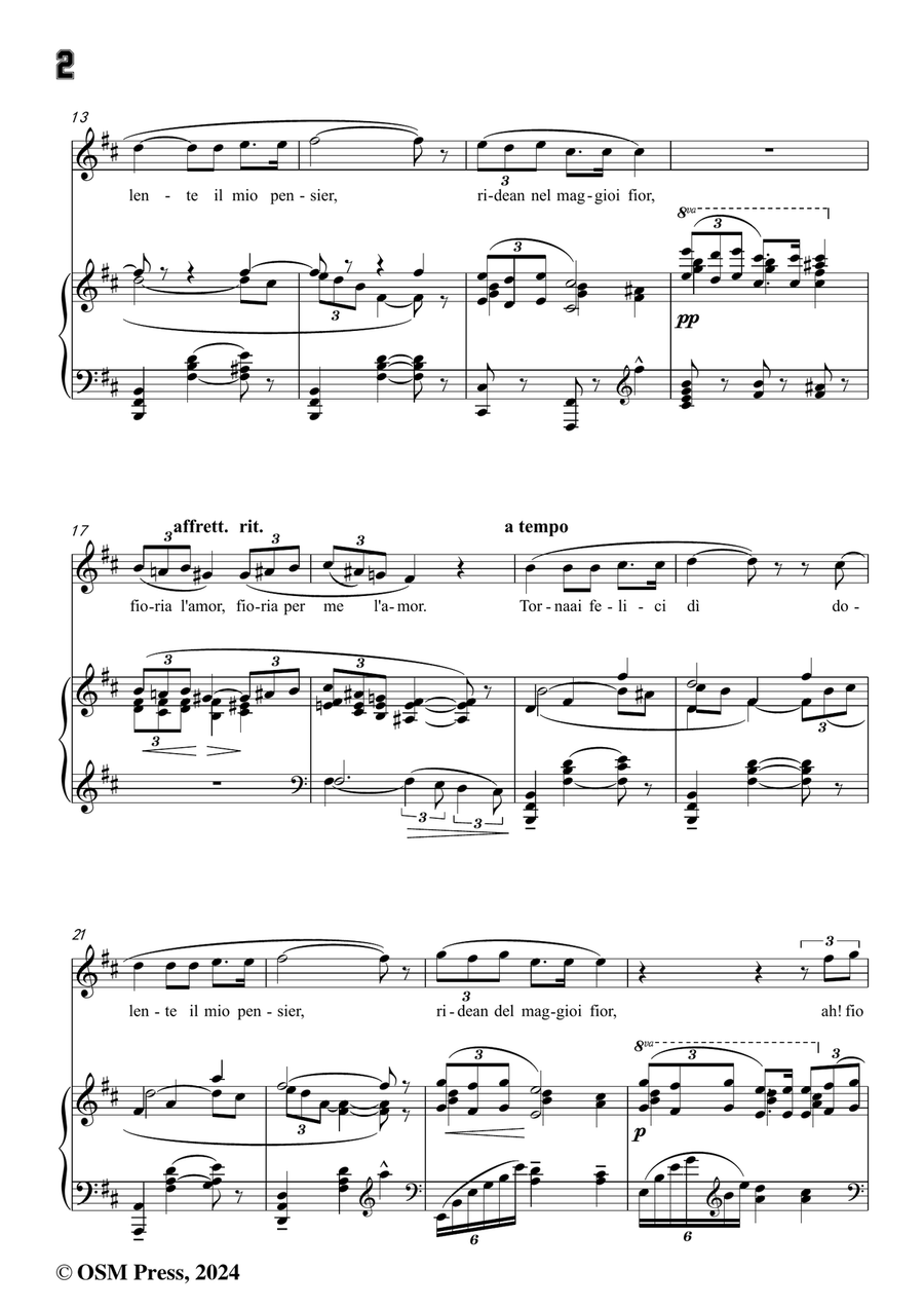 G. Puccini-Torna ai felici dì,in b minor Piano, Vocal scores gallery preview page 4