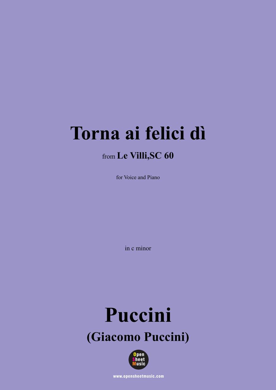 G. Puccini-Torna ai felici dì,in c minor Piano, Vocal scores gallery preview page 1