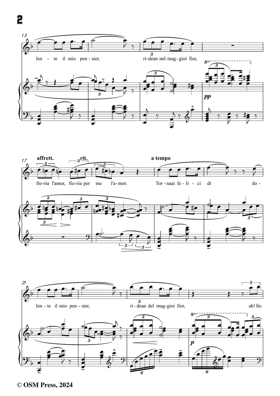 G. Puccini-Torna ai felici dì,in d minor Piano, Vocal scores gallery preview page 4