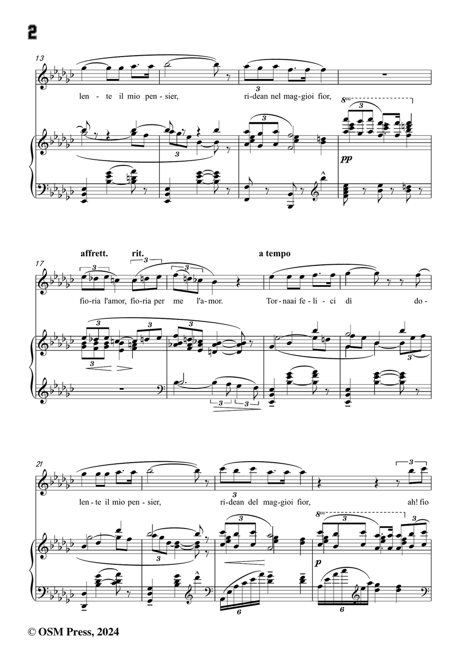 G. Puccini-Torna ai felici dì,in e flat minor Piano, Vocal scores gallery preview page 4