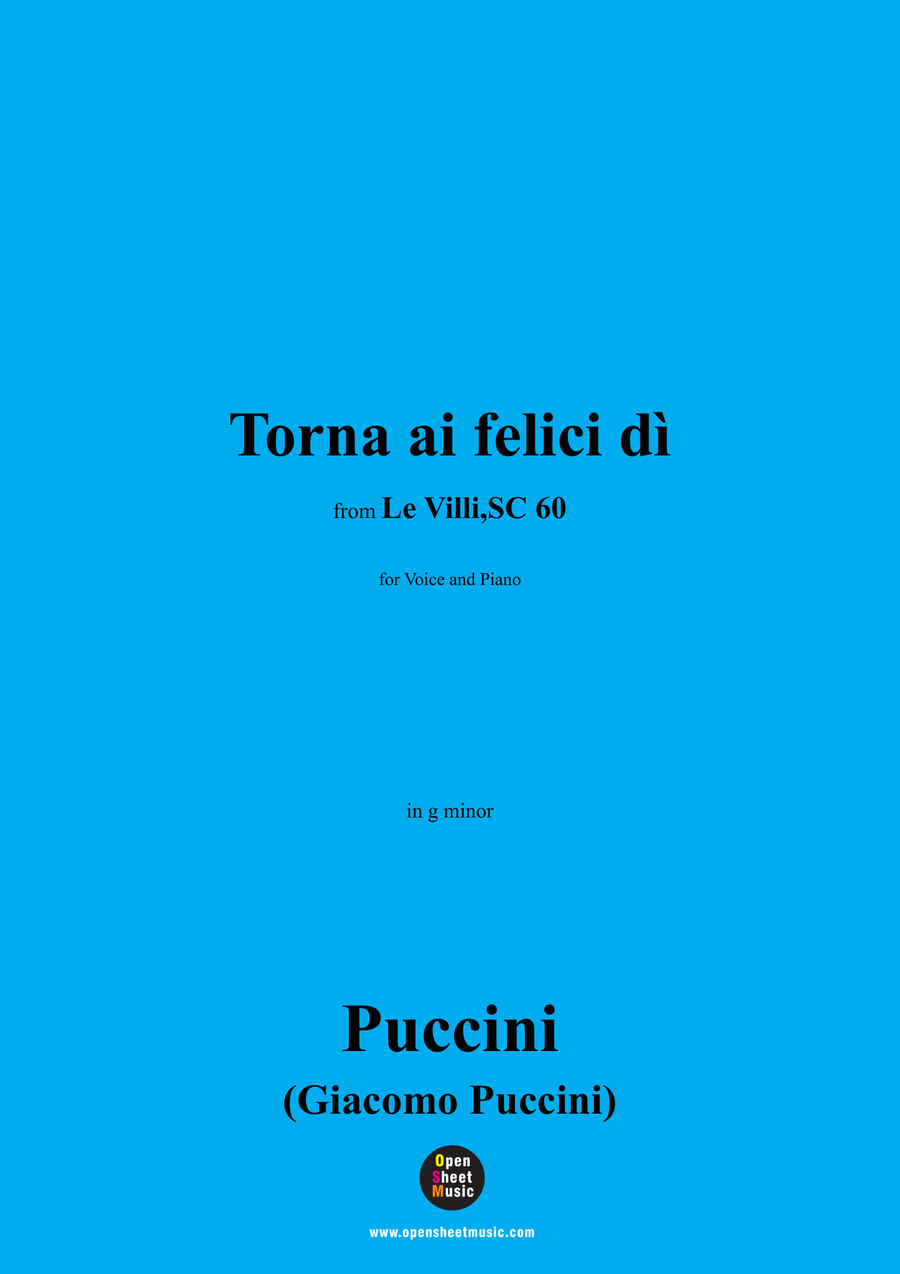 G. Puccini-Torna ai felici dì,in g minor Piano, Vocal scores gallery preview page 1
