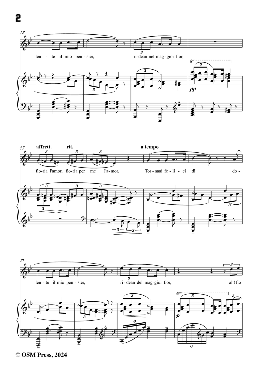 G. Puccini-Torna ai felici dì,in g minor Piano, Vocal scores gallery preview page 4