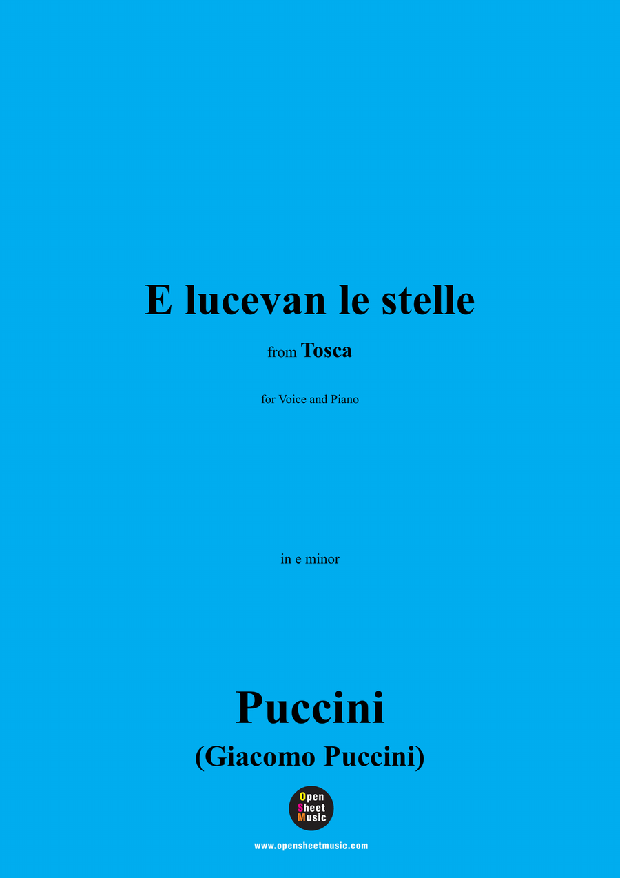 G. Puccini-E lucevan le stelle,in e minor Piano, Vocal scores gallery preview page 1