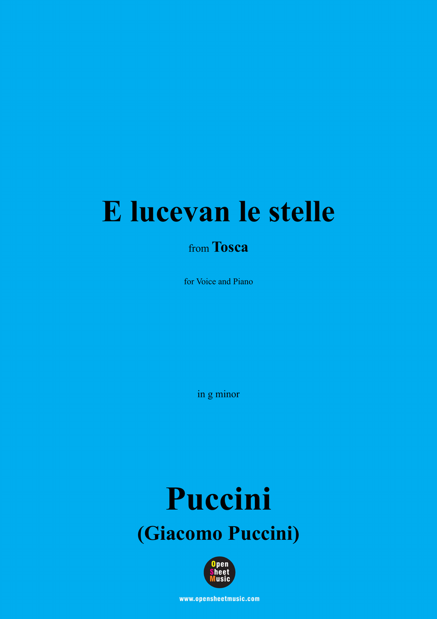 G. Puccini-E lucevan le stelle,in g minor Piano, Vocal scores gallery preview page 1