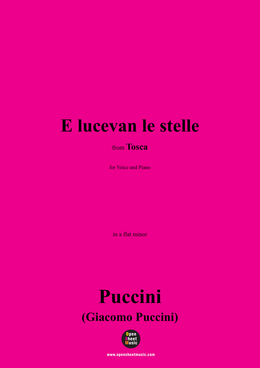 G. Puccini-E lucevan le stelle,in a flat minor Piano, Vocal scores gallery preview page 1