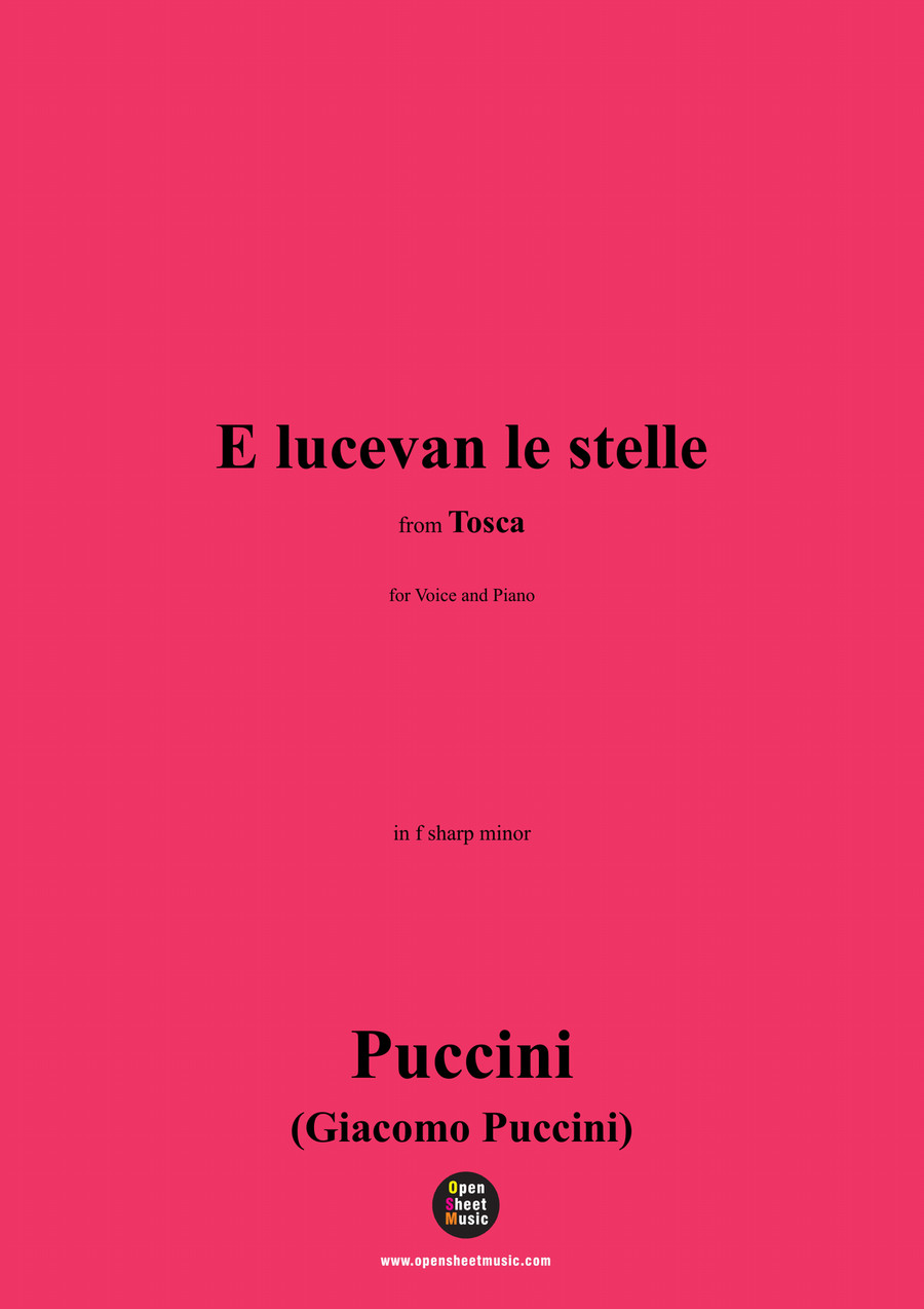 G. Puccini-E lucevan le stelle,in f sharp minor Piano, Vocal scores gallery preview page 1