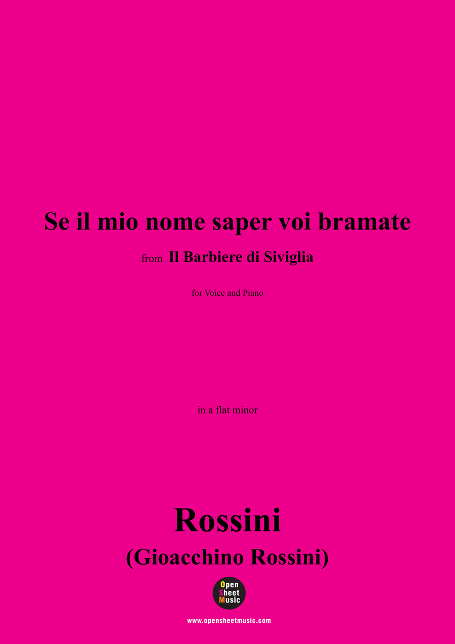 Rossini-Se il mio nome saper voi bramate,in a flat minor Piano, Vocal scores gallery preview page 1