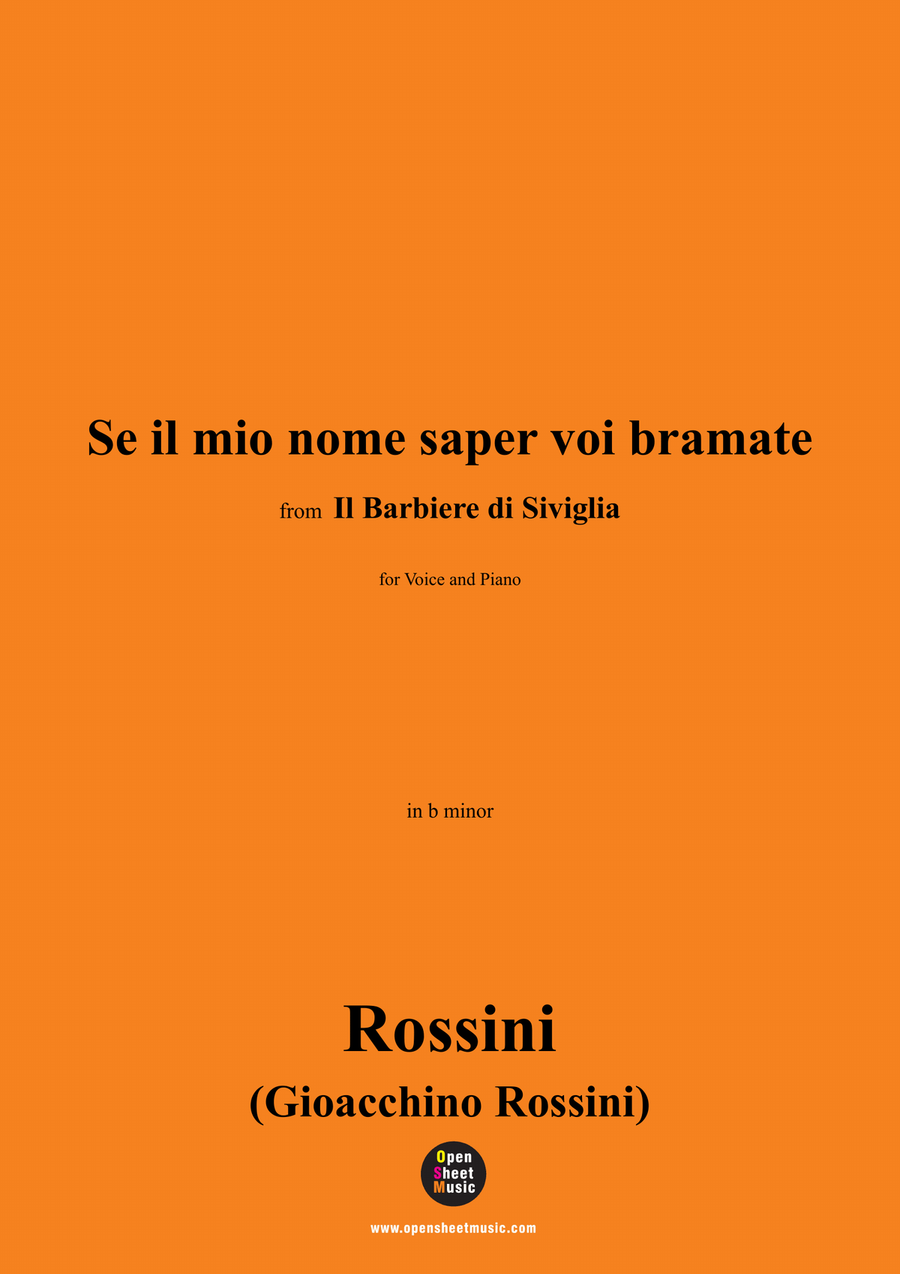 Rossini-Se il mio nome saper voi bramate,in b minor Piano, Vocal scores gallery preview page 1
