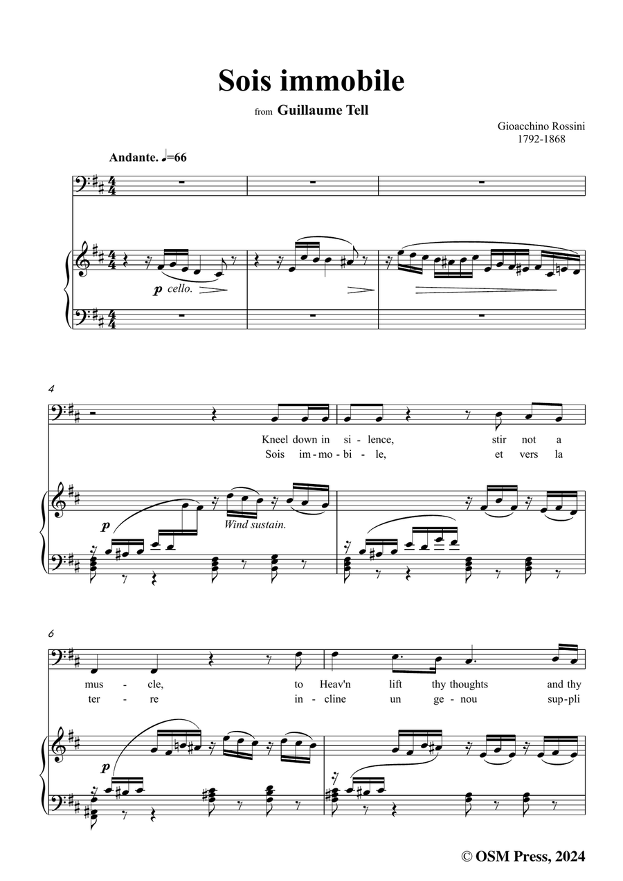 Rossini-Sois immobile,in b minor Piano, Vocal scores gallery preview page 3