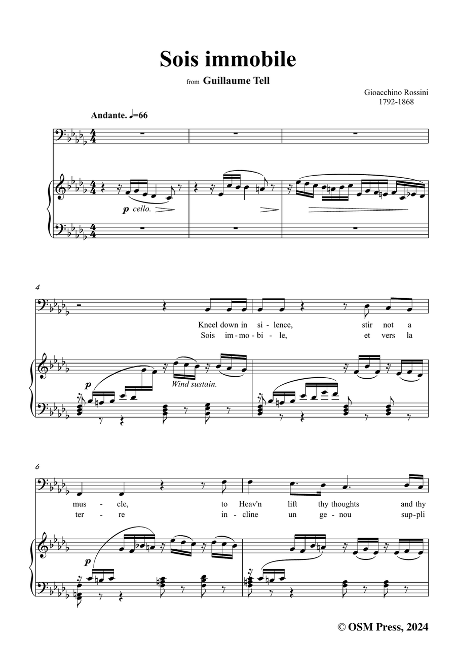 Rossini-Sois immobile,in b flat minor Piano, Vocal scores gallery preview page 3