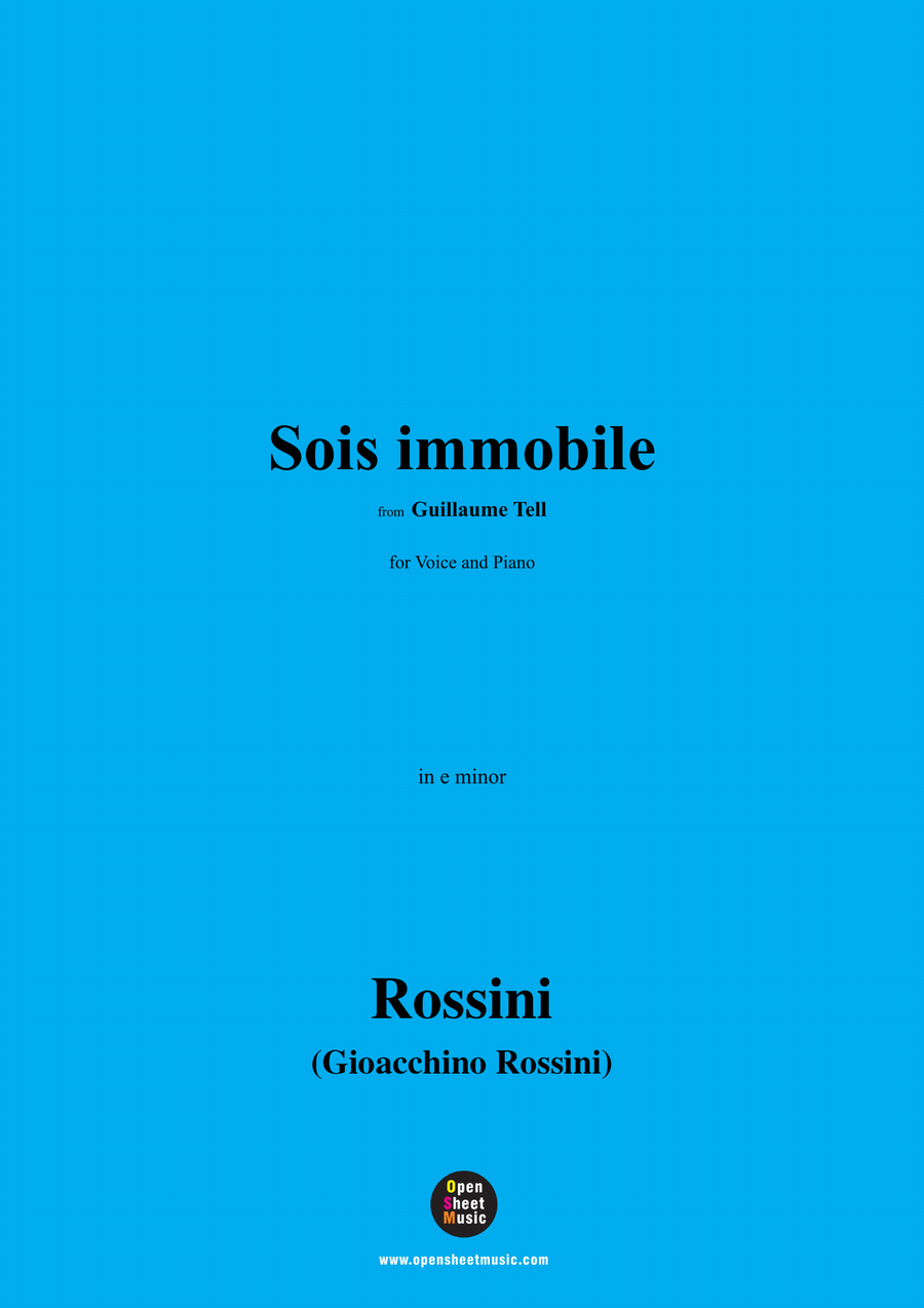 Rossini-Sois immobile,in e minor Piano, Vocal scores gallery preview page 1
