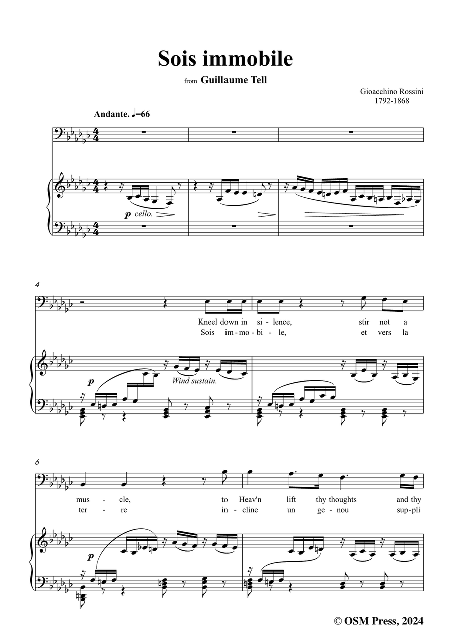 Rossini-Sois immobile,in e flat minor Piano, Vocal scores gallery preview page 3