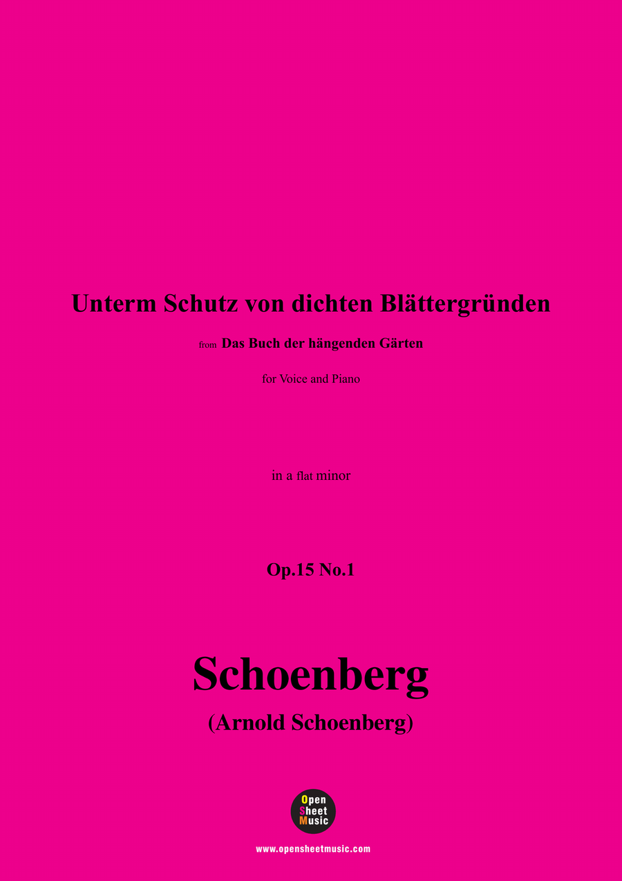 Schoenberg-Unterm Schutz von dichten Blättergründen,in a flat minor Piano, Vocal scores gallery preview page 1