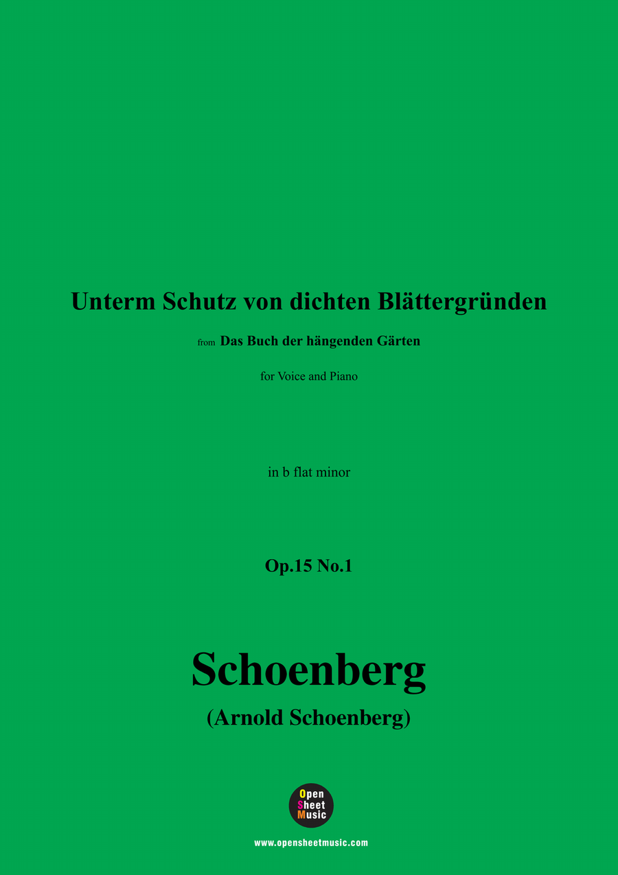 Schoenberg-Unterm Schutz von dichten Blättergründen,in b flat minor Piano, Vocal scores gallery preview page 1