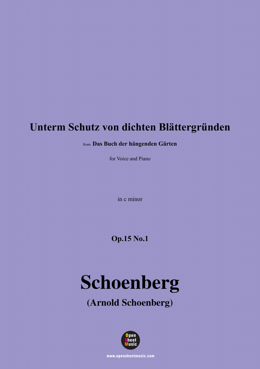 Schoenberg-Unterm Schutz von dichten Blättergründen,in c minor Piano, Vocal scores gallery preview page 1