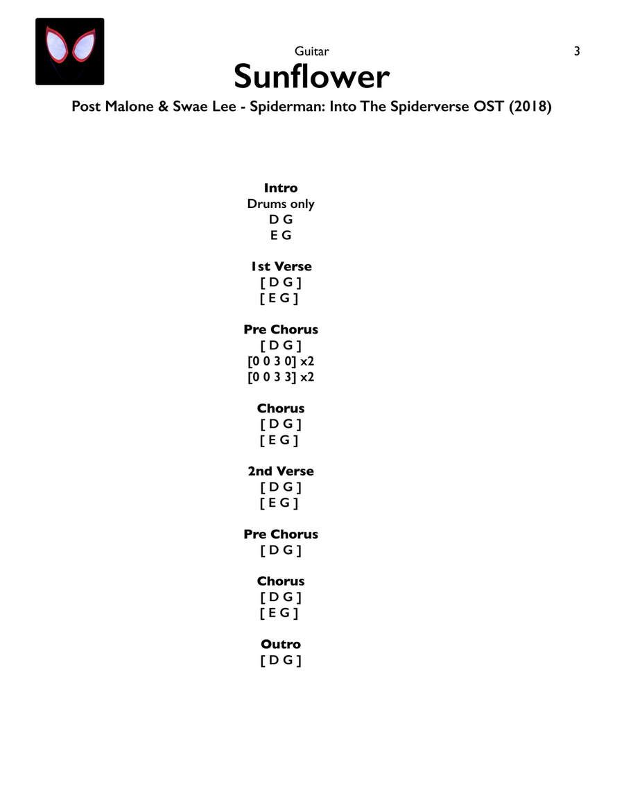 Sunflower Sunflower Acoustic Guitar scores gallery preview page 3