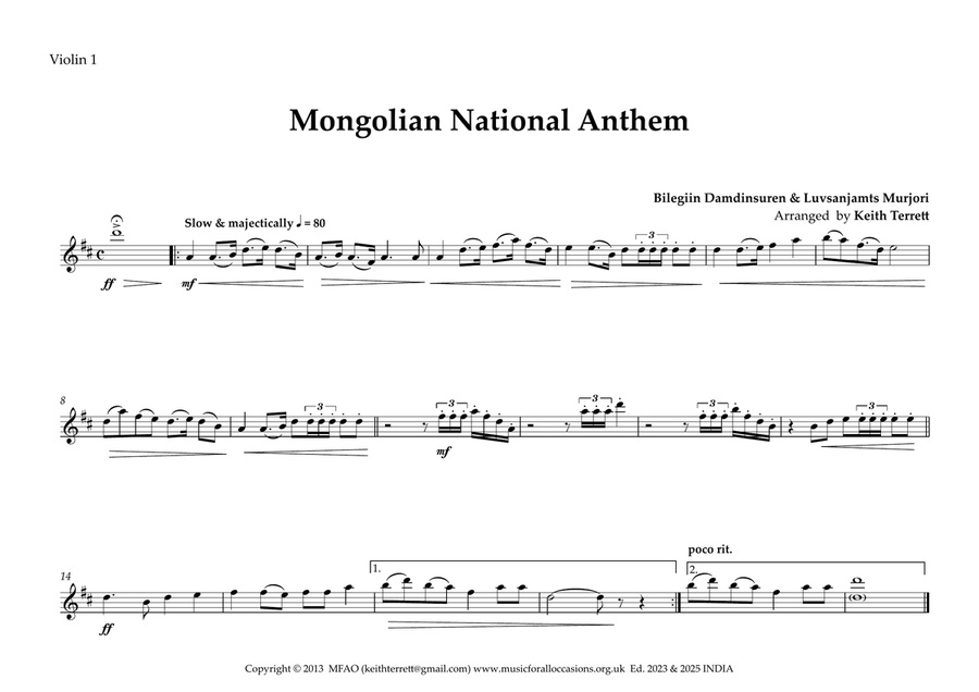 Mongolian National Anthem for String Orhestra String Orchestra scores gallery preview page 5