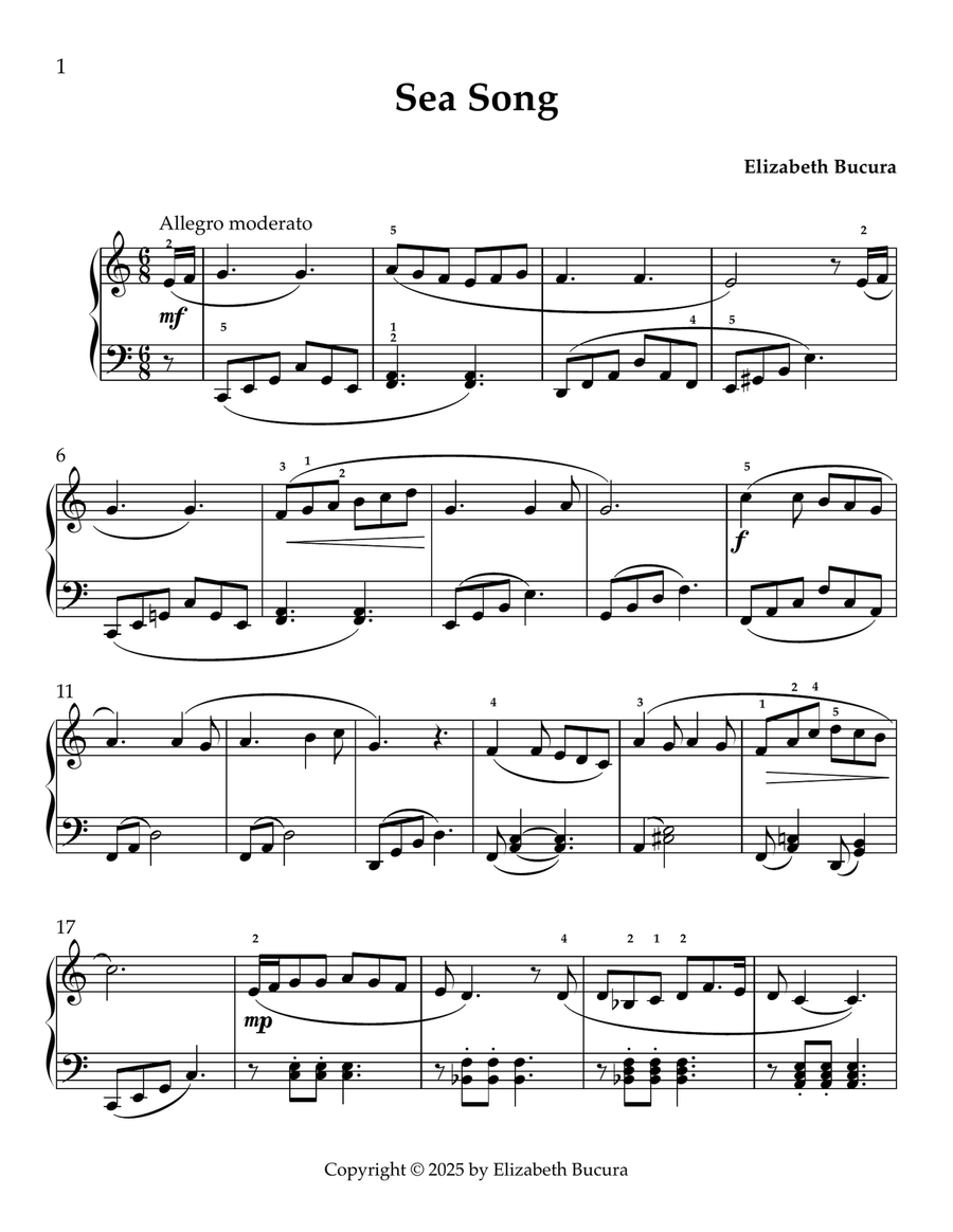 Sea Song Piano Method scores gallery preview page 1