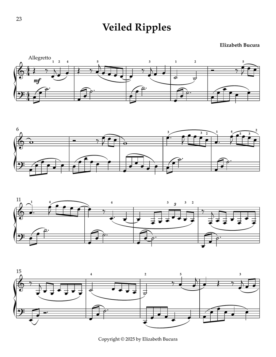 Veiled Ripples Piano Method scores gallery preview page 1