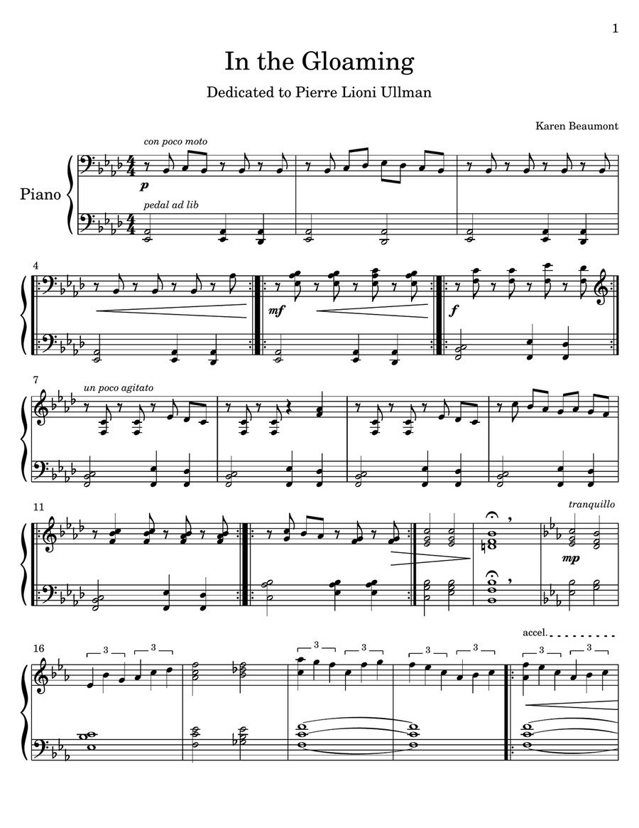 In the Gloaming Easy Piano scores gallery preview page 2