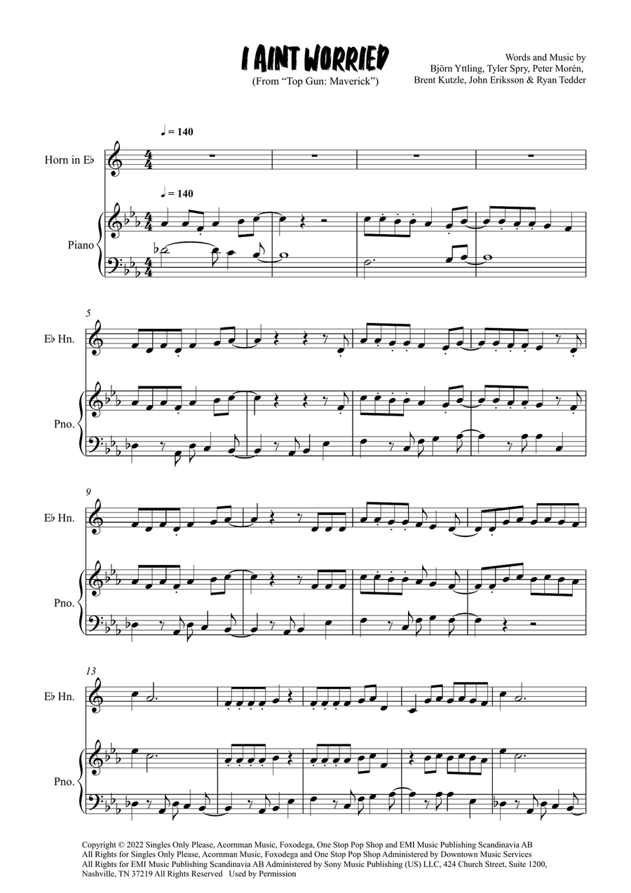 I Ain't Worried I Ain't Worried Horn scores gallery preview page 1