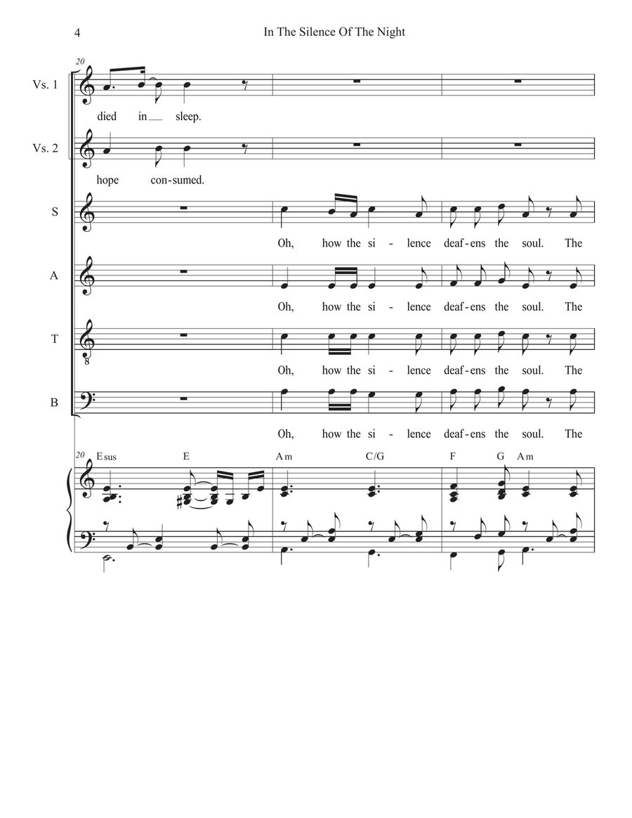 In The Silence Of The Night (Holy Week/Good Friday version) (SATB) 4-Part scores gallery preview page 4